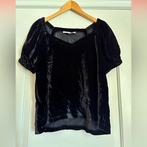 LOFT Elegant Black Velvet Women's Top. Medium